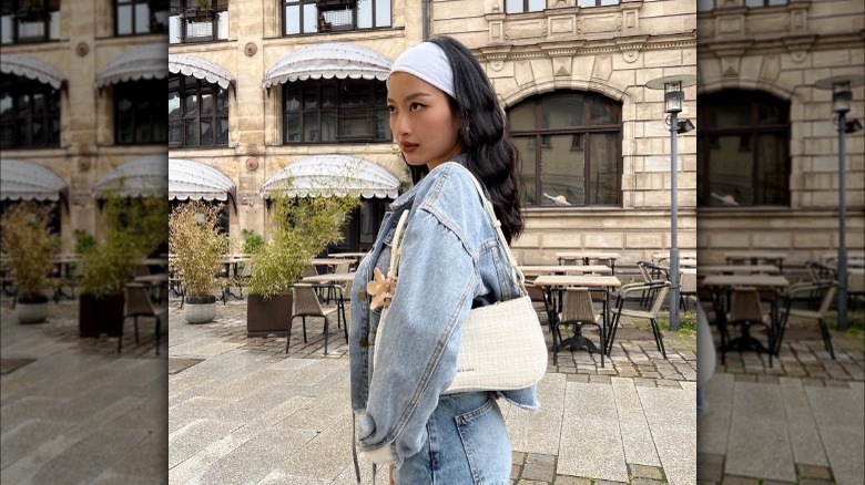 Cotton headband hairstyle