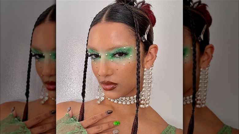 Slicked bun and braids