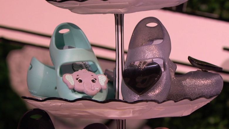 Two pairs of shows with accessories from Baubles + Soles on 