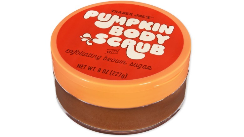 A container of the Trader Joe's Pumpkin Body Scrub
