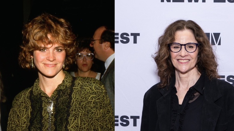 Actor Ally Sheedy in 1985 on the left and 2025 on the right