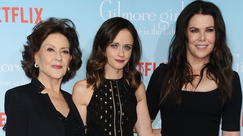 Lauren Graham, Alexis Bledel, and Kelly Bishop pose together at the Netflix "Gilmore Girls" premiere.