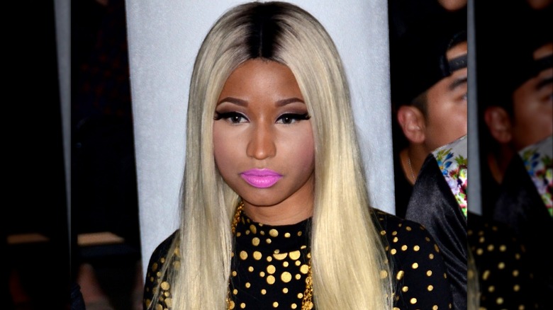 Nicki Minaj with pink lipstick