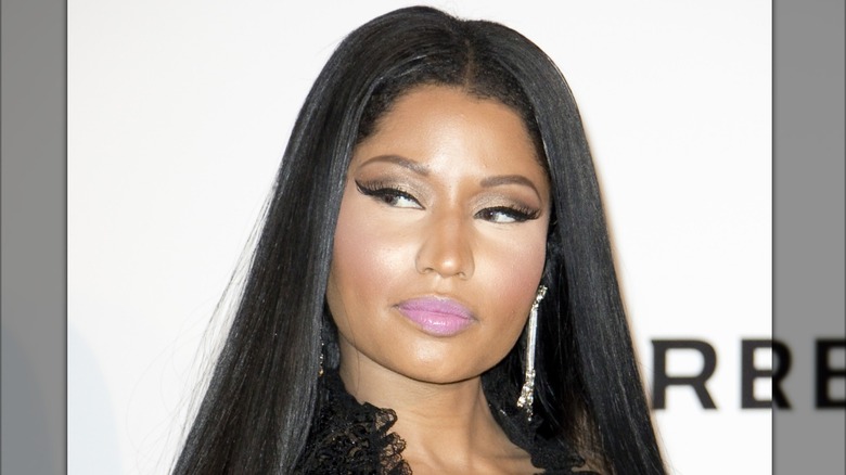 Nicki Minaj with pink lipstick
