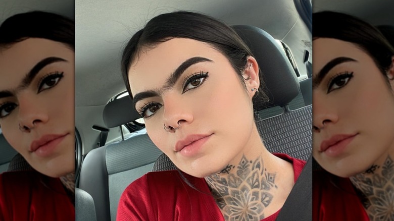 Woman with a unibrow