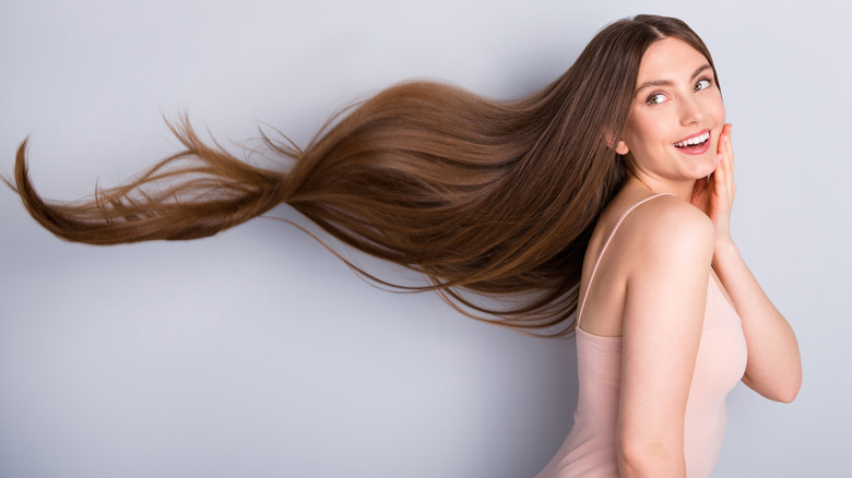 Woman with long hair