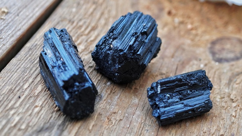 Black tourmaline chunks
