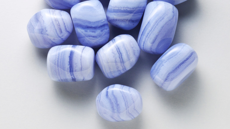 Tumbled blue lace agate stones