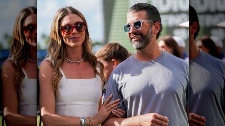 Bettina Anderson holds onto partner Donald Trump Jr.