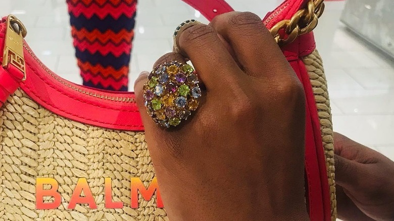 Instagram user @scottg_sakspalmbeach showing cluster stone cocktail ring