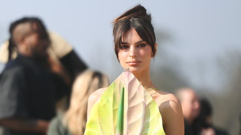 Emily Ratajkowski posing for pictures