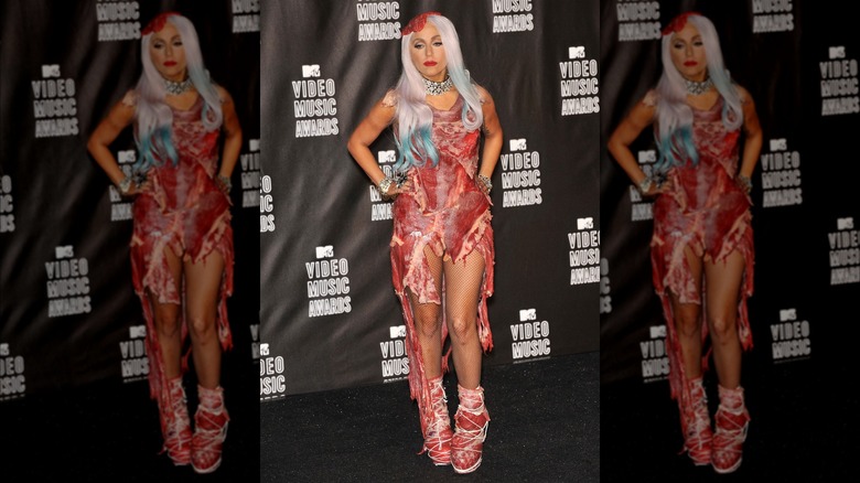 Lady Gaga in meat dress