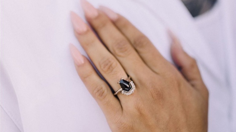 Black engagement ring