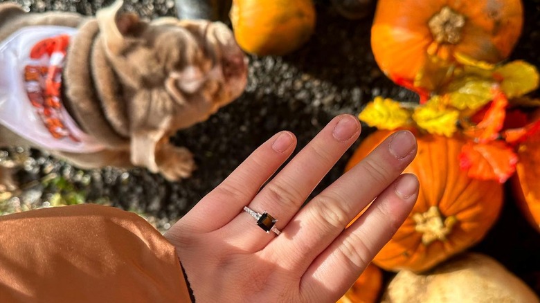 Black engagement ring