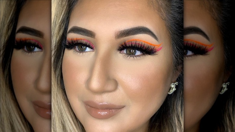 woman with double winged liner