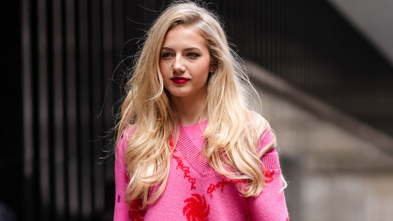 Woman with bunny-blond hair