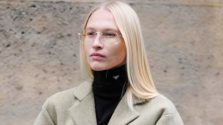 Woman with pearl-blond hair