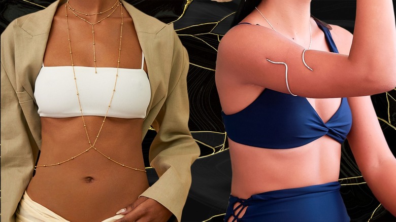 women wearing body jewelry