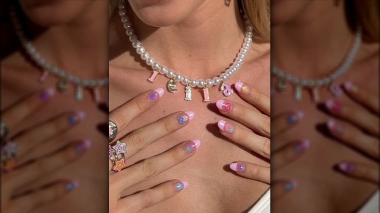 Pearl necklace with Leila charms