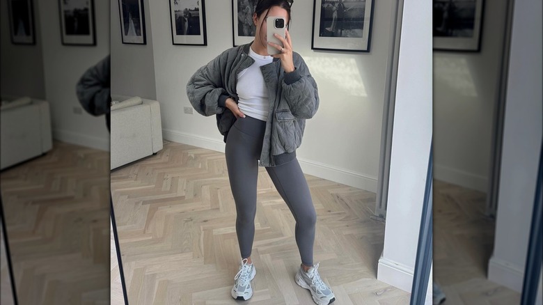 Woman wearing athleisure
