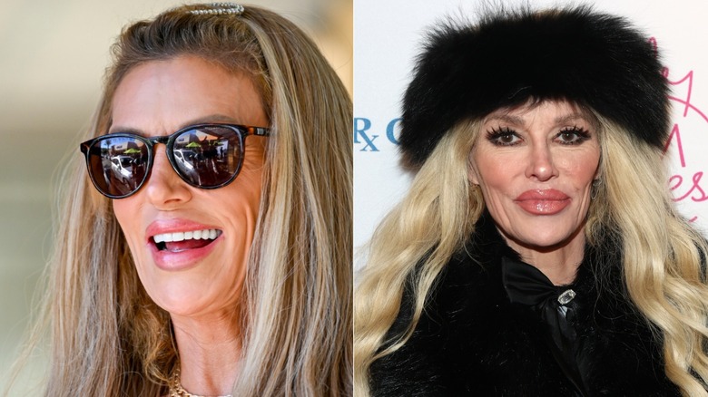 Brandi Glanville wearing sunglasses and a fur hat