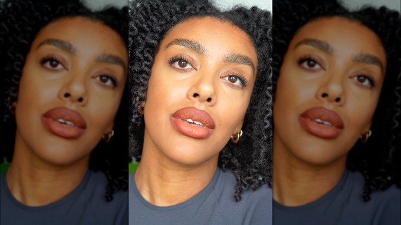 girl with reddish orange lip