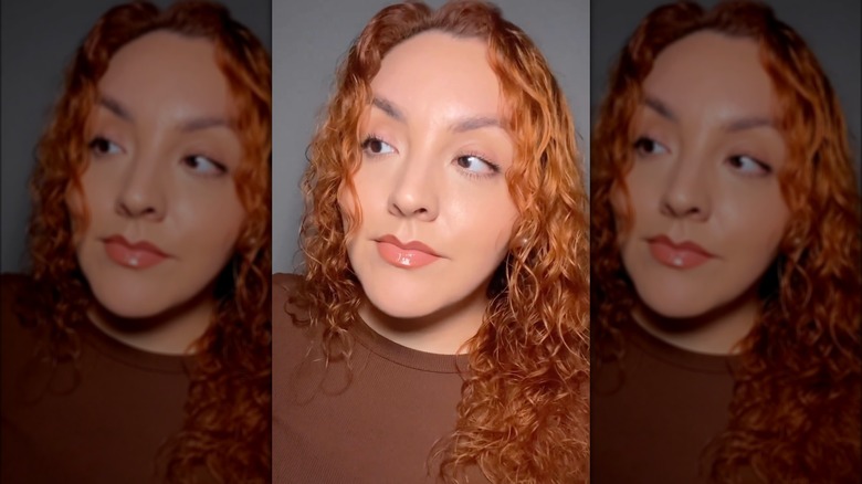 girl with a light brown lip color