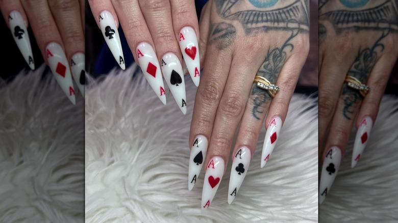 Playing card-inspired nails