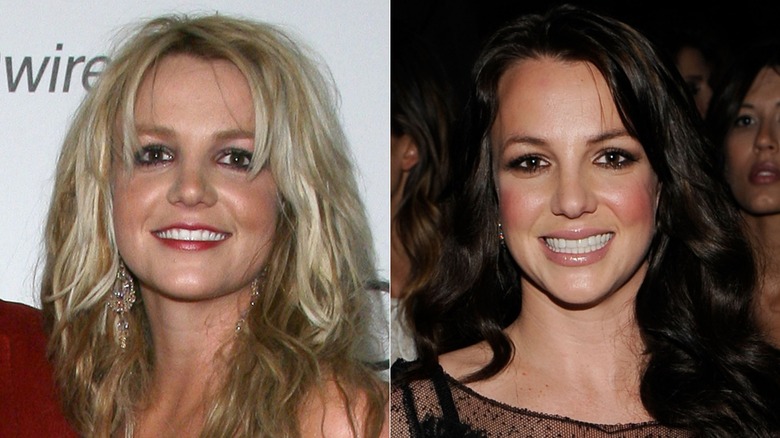 Britney Spears in 2006 and 2010