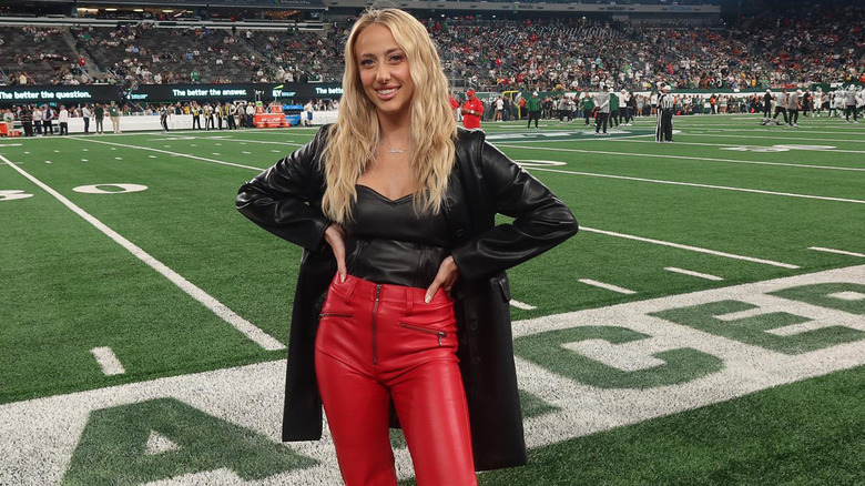 Black leather jacket red leather pants