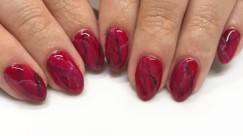 ruby marble nails