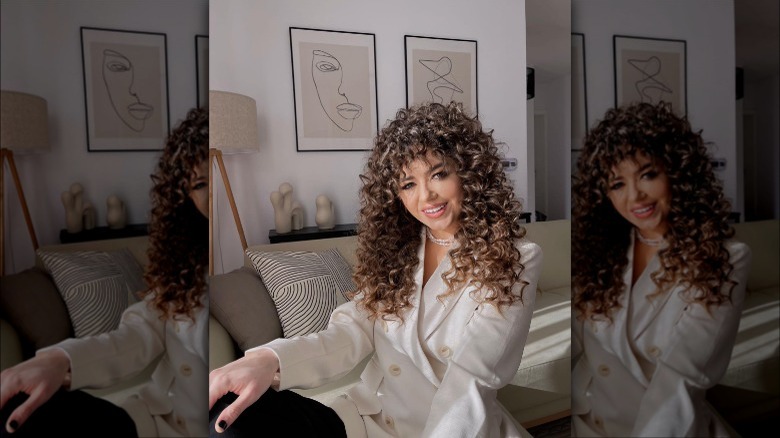 woman with curly hair 