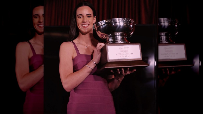 Caitlin Clark purple bandage dress