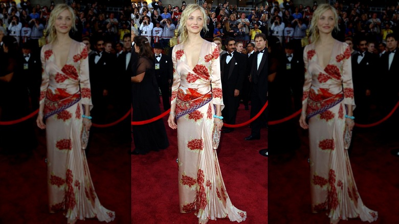 Cameron Diaz in a floral Ungaro gown