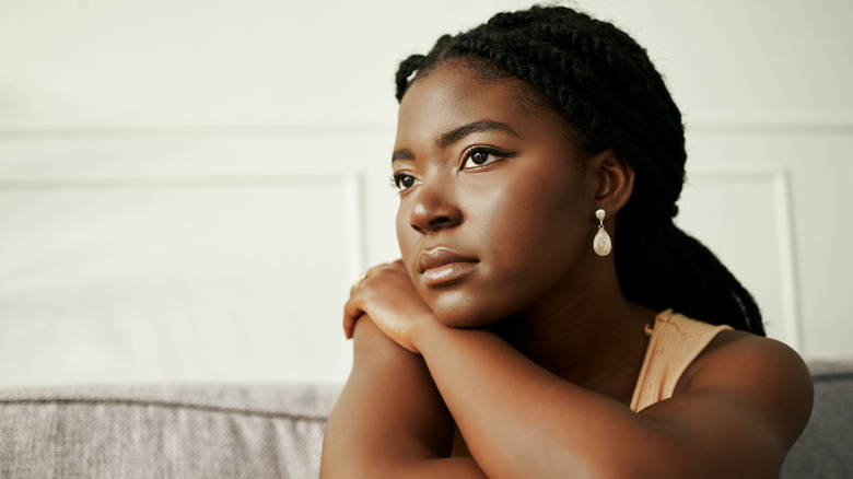 woman deep in thought