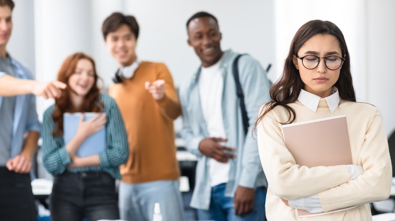 A girl bullied at school