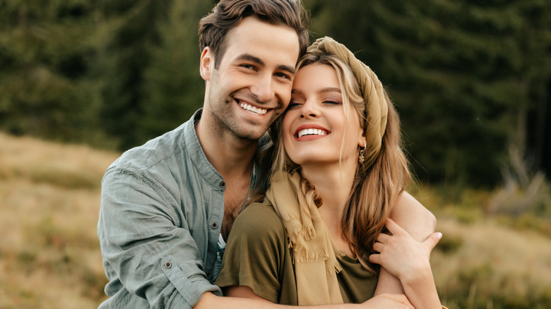 Happy couple outdoors 