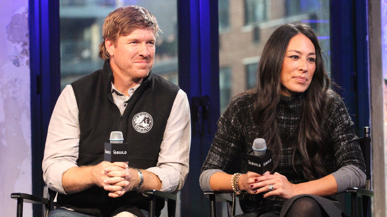 Chip and Joanna Gaines giving an interview