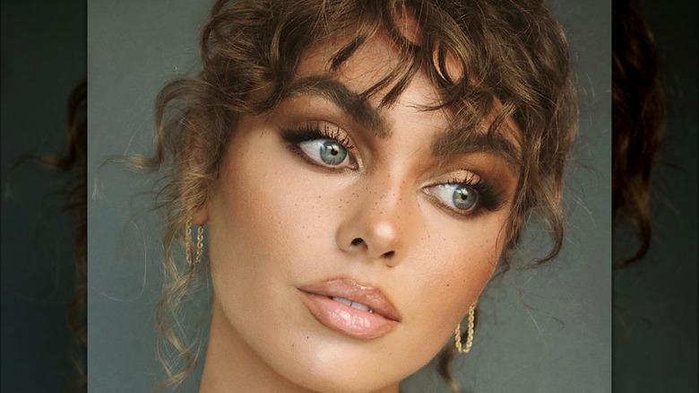 woman with sparkly brown eyeshadow