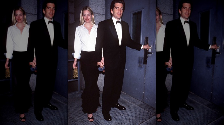 Carolyn Bessette-Kennedy wearing a white shirt