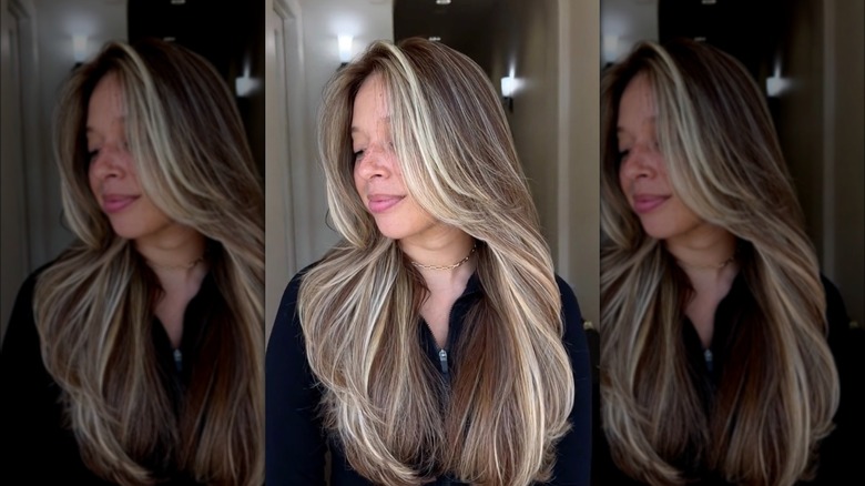 Brond cashmere long hair