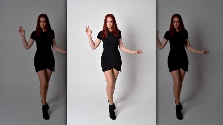 Little black dress with boots