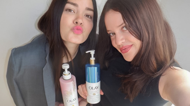 Chloe and Chenelle Delgadillo holding products