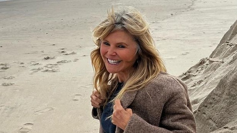 Christie Brinkley at beach