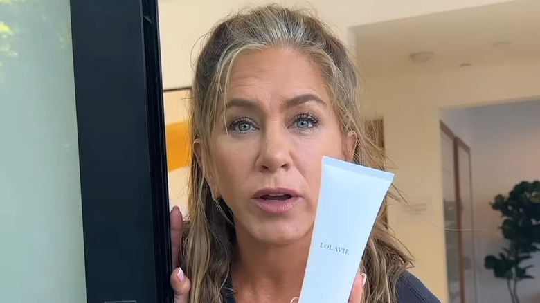 Jennifer Aniston with gray strands