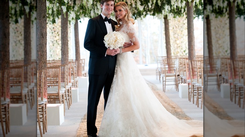 Ivanka Trump with Jared Kushner on their wedding day