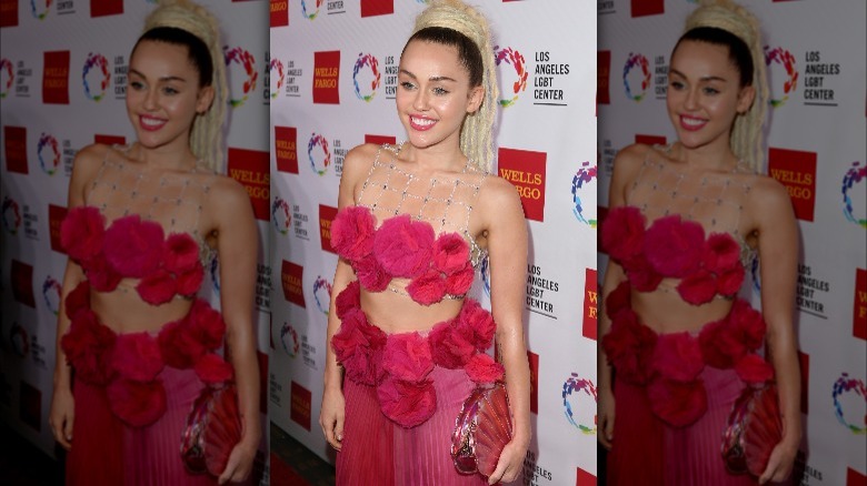 miley cyrus pink flower dress