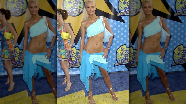 paris hilton blue two-piece