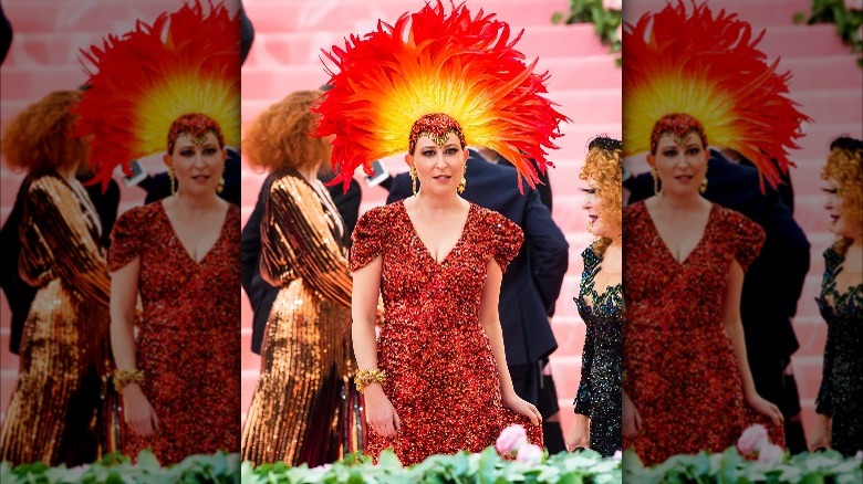 headpiece feathers rhinestones