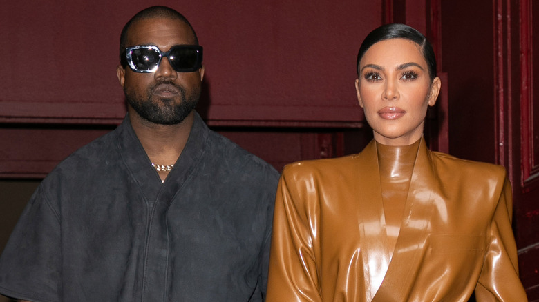 Kim Kardashian and Kanye West walking together